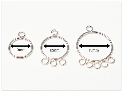 10mm Silber Chandelier Ohrring Elemente, runde Sterlingsilber Verbinder, 925 decorative Komponenten