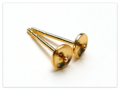 24K Gelb Gold vergoldete 925 Silber Perlen Ohrstecker Elemente, Sterlingsilber Ohrstecker für