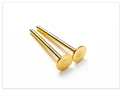 3mm 24K Gelb Gold vergoldete 925 Silber Ohrstecker Komponenten Sterlingsilber Stecker für Swarovski