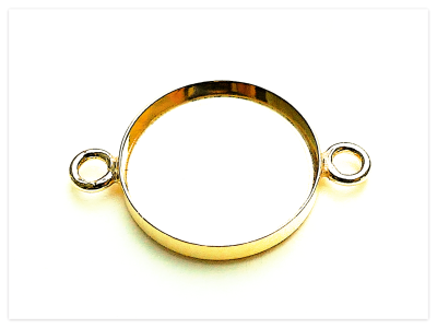 14mm 24K Gelb Gold vergoldete Silber runde Cabochon Verbinder, Sterlingsilber Armband