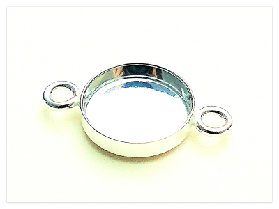 10mm Silber runde Cabochon Verbinder, Sterlingsilber Armband Schmuckverbinder Rohlinge, Echtsilber