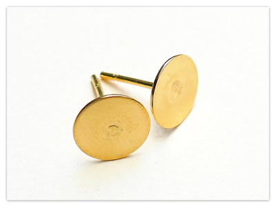 8mm 24K Gelb Gold vergoldete Silber Ohrstecker Basis zum kleben, Sterlingsilber Stecker für