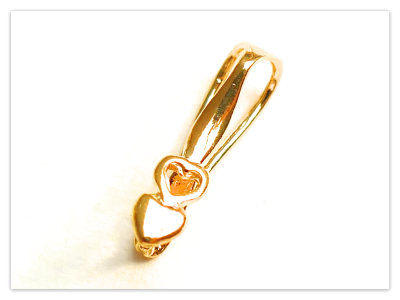 15.5mm Herz 24K Gelb Gold vergoldete Sterlingsilber Anhängerschlaufen, Herz Anhänger Rohlinge, 925