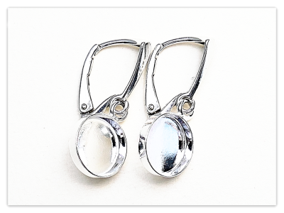 10mm Silber runde Cabochon Ohrring Elemente, 925 Sterlingsilber Ohrhaken für Epoxidharz, Echtsilber