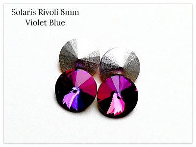Solaris Rivoli 8mm Violet Blue Kristall, violettes Kristall, bunter Stein, multicolor Kristall