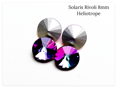 Solaris Rivoli 8mm Heliotrope Kristall, violettes Kristall, bunter Stein, multicolor Kristall