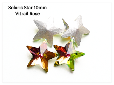 Solaris Star 10mm Vitrail Rose, Stern Kristall, grünes Kristall, Rosa Kristall, Sternen Kristall