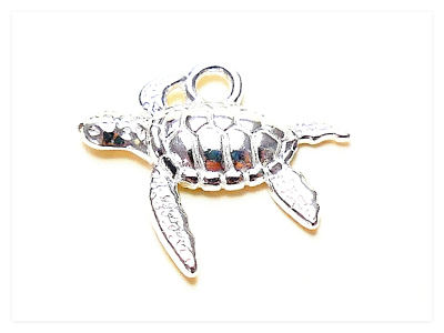 16x14.5mm 925 Silber Charms Schildkröte, Sterlingsilber maritime kleine Anhänger, Schildkröten