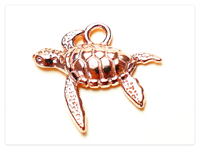 16x14.5mm 18K Rose Gold vergoldete 925 Silber Charms Schildkröte, Sterlingsilber maritime kleine