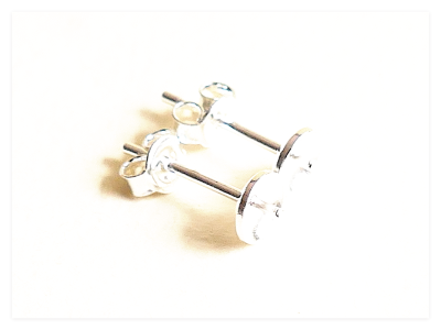 925 Silber 5mm Perlen Ohrstecker Rohlinge mit Silikon Verschluss, Sterlingsilber Ohrstecker Elemente