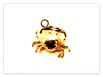 24K Gelb Gold vergoldete 925 Silber Charms Krabbe, Sterlingsilber maritime kleine für Anhänger,
