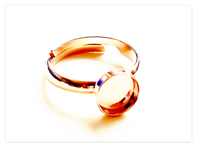 10mm 18K Rose Gold vergoldete 925 Silber runder Cabochon Ring Rohling, 925 Sterlingsilber