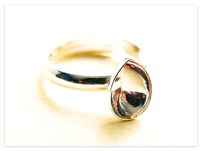 925 Silber 10mm Tropfen Cabochon Ring Rohling, universal 925 Sterlingsilber Ringrohlinge,