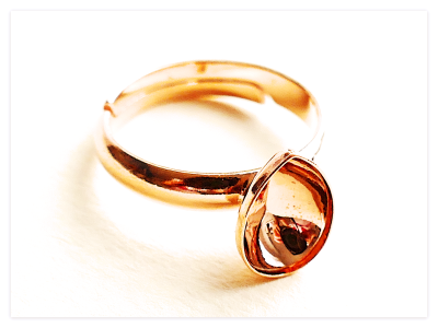 18K Rose Gold vergoldeter 925 Silber 10mm Tropfen Cabochon Ring Rohling, universal 925