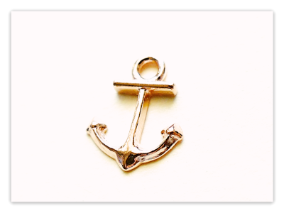 18K Rose Gold vergoldeter 925 Silber Charms Anker, Sterlingsilber maritime kleine Anhänger für