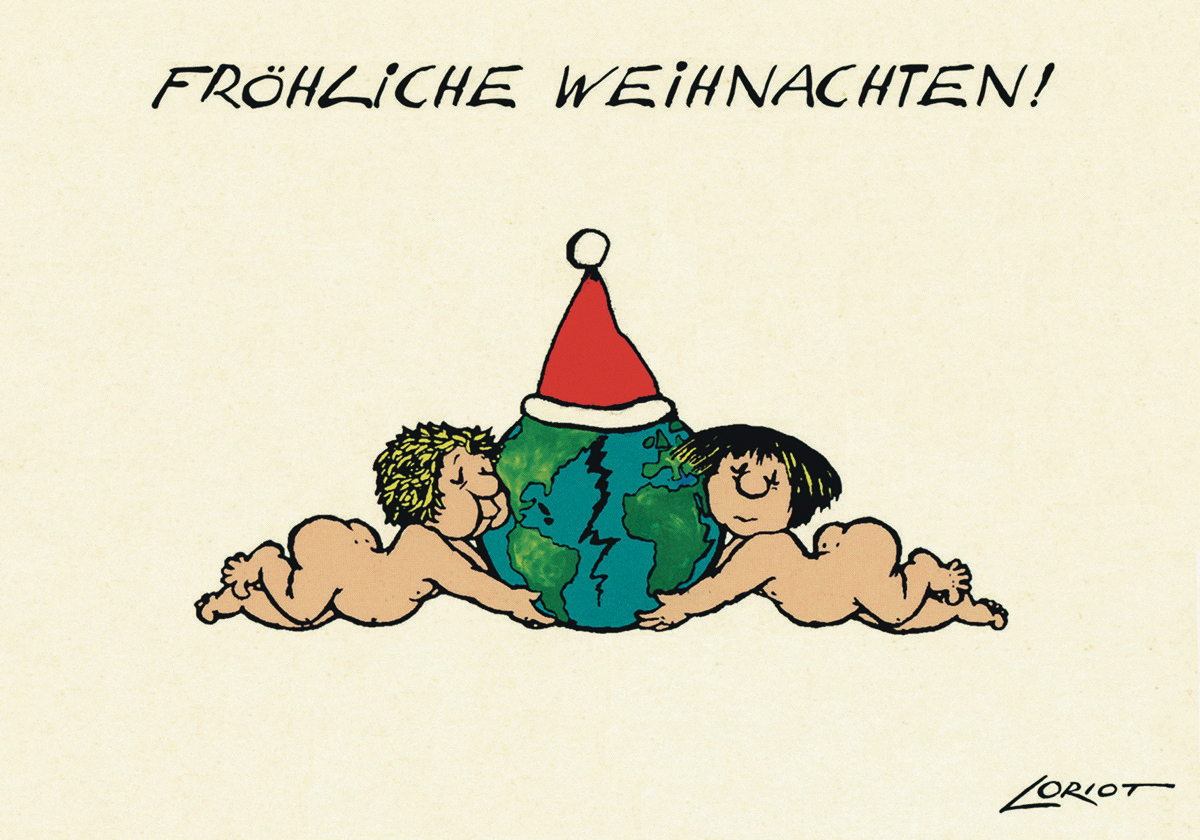 Postkarte A6 von inkognito Loriot Fröhliche Weihnachten