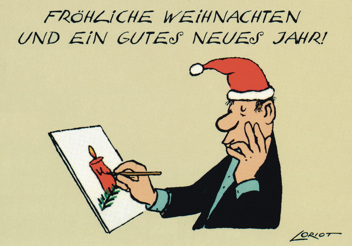 Postkarte A6 von inkognito Loriot Fröhliche Weihnachten und ein gutes neues Jahr