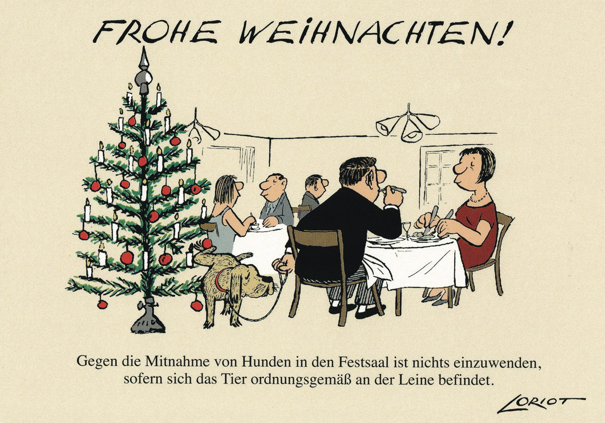 Postkarte A6 von inkognito Loriot Frohe Weihnachten