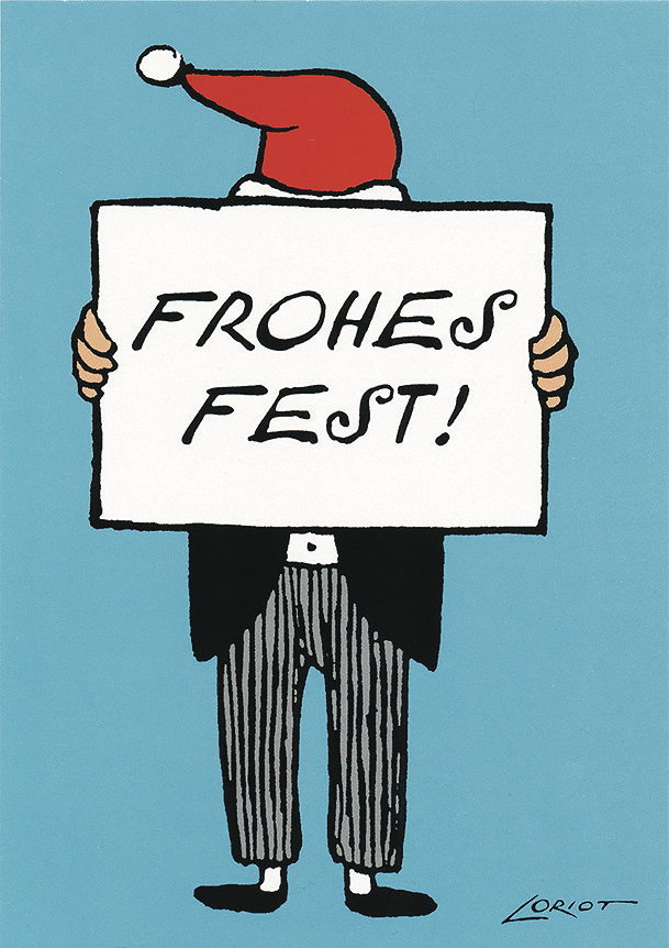 Postkarte A6 von inkognito Loriot Frohes Fest