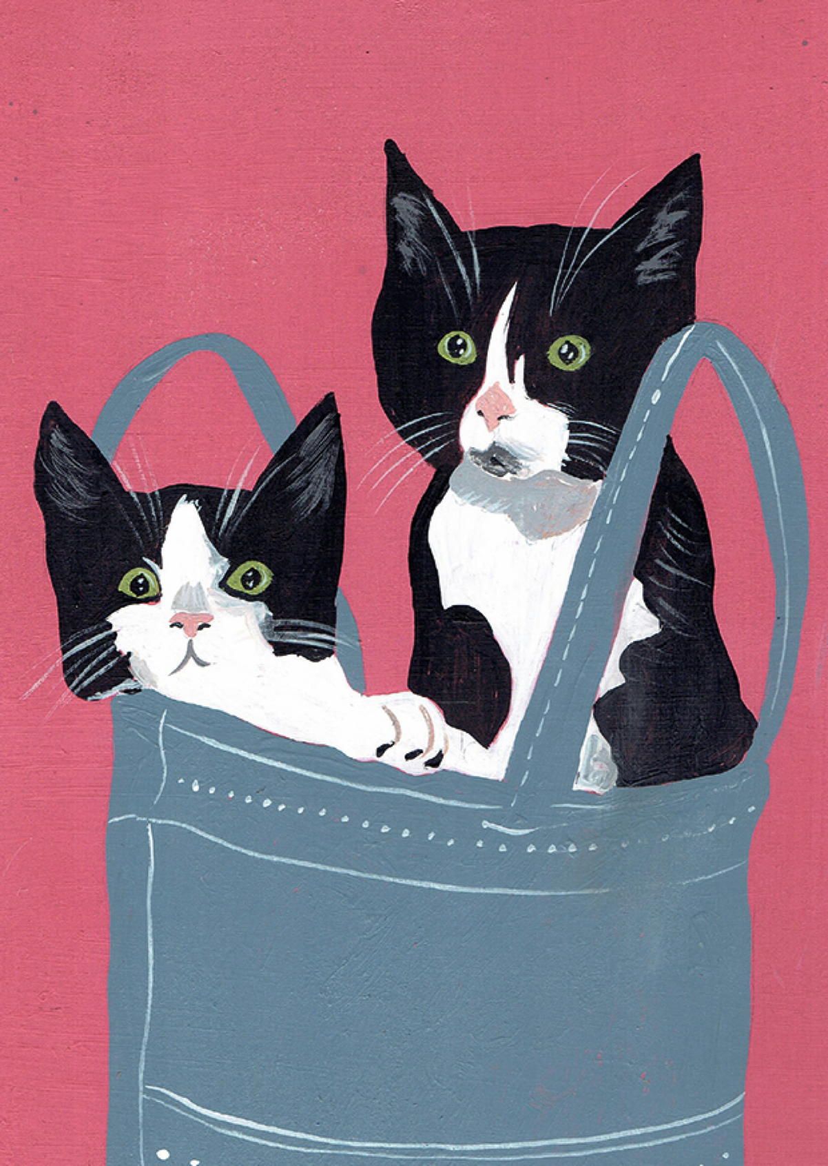 Postkarte A6 von inkognito Cats in a Bag Javier Mayoral