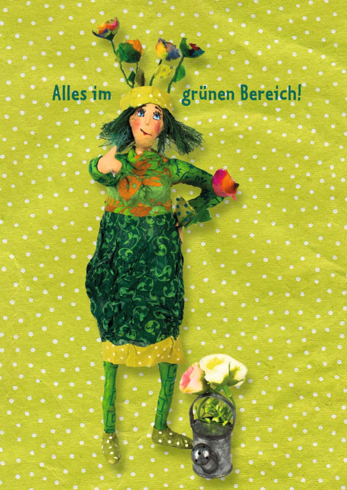 Postkarte A6 inkognito Dorothea Siegert-Binder Alles im grünen Bereich