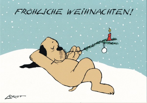 Postkarte A6 von inkognito Fröhliche Weihnachten Loriot