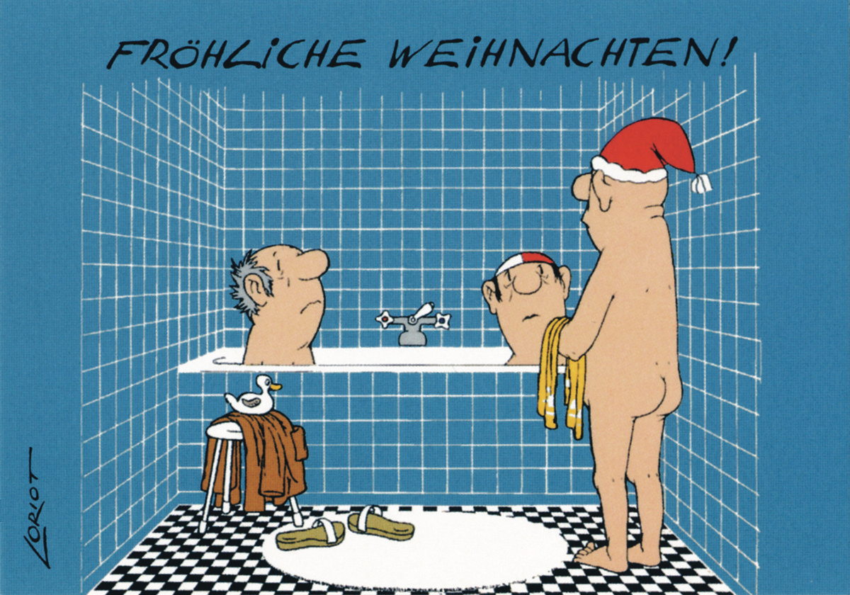 Postkarte A6 von inkognito Fröhliche Weihnachten Loriot