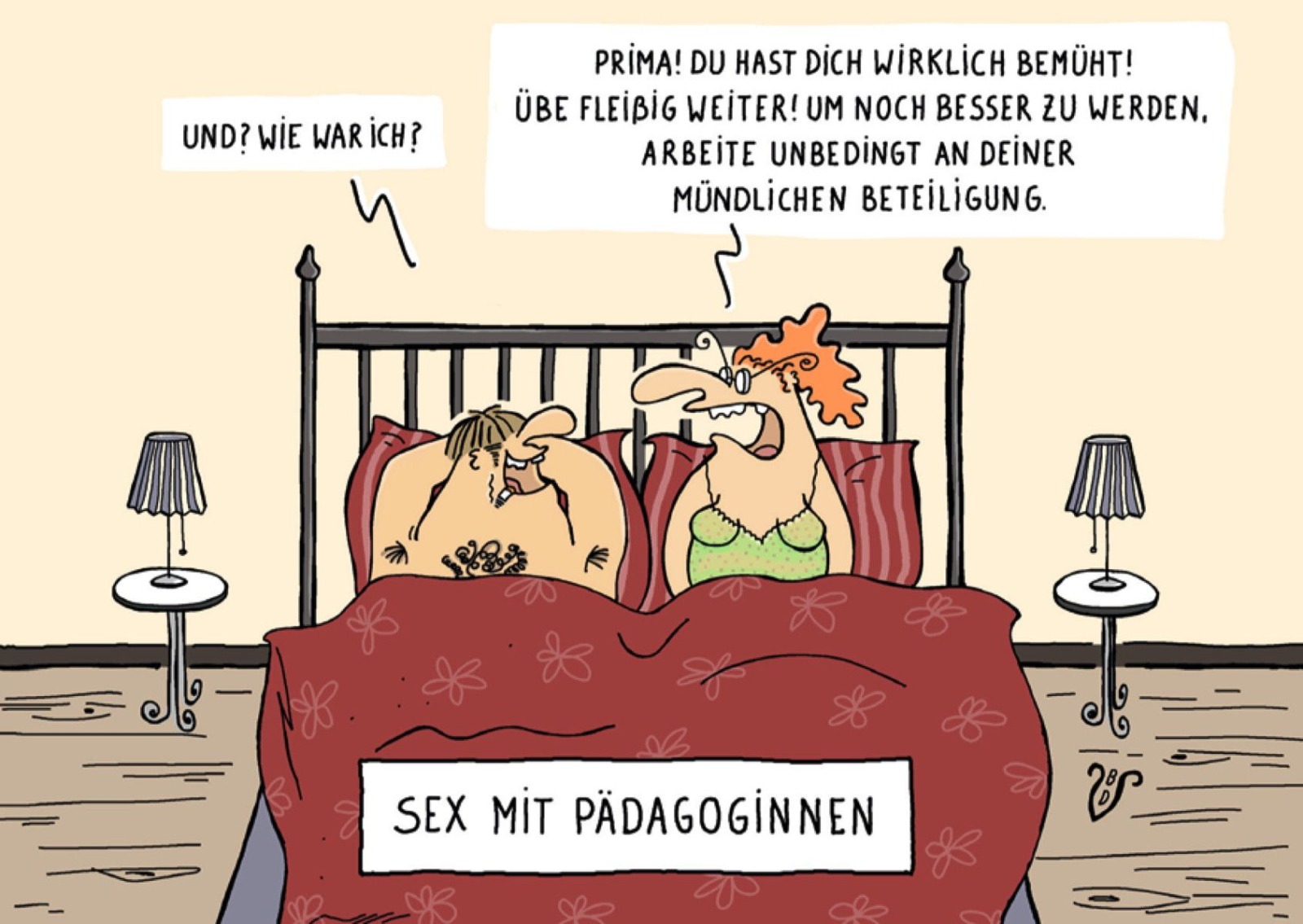 Postkarte A6 von inkognito Birgit Dodenhoff Sex mit Pädagoginnen