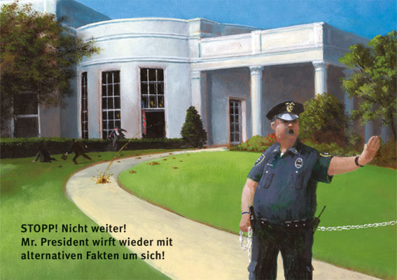Postkarte A6 von inkognito Alternative Fakten Gerhard Glück
