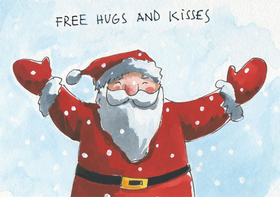 Postkarte A6 von inkognito Hugs and Kisses Henrike Wilson