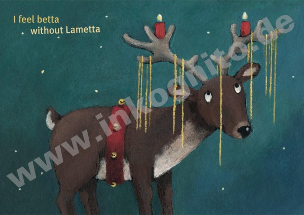 Postkarte A6 von inkognito Weiss/Wilson I feel betta without Lametta
