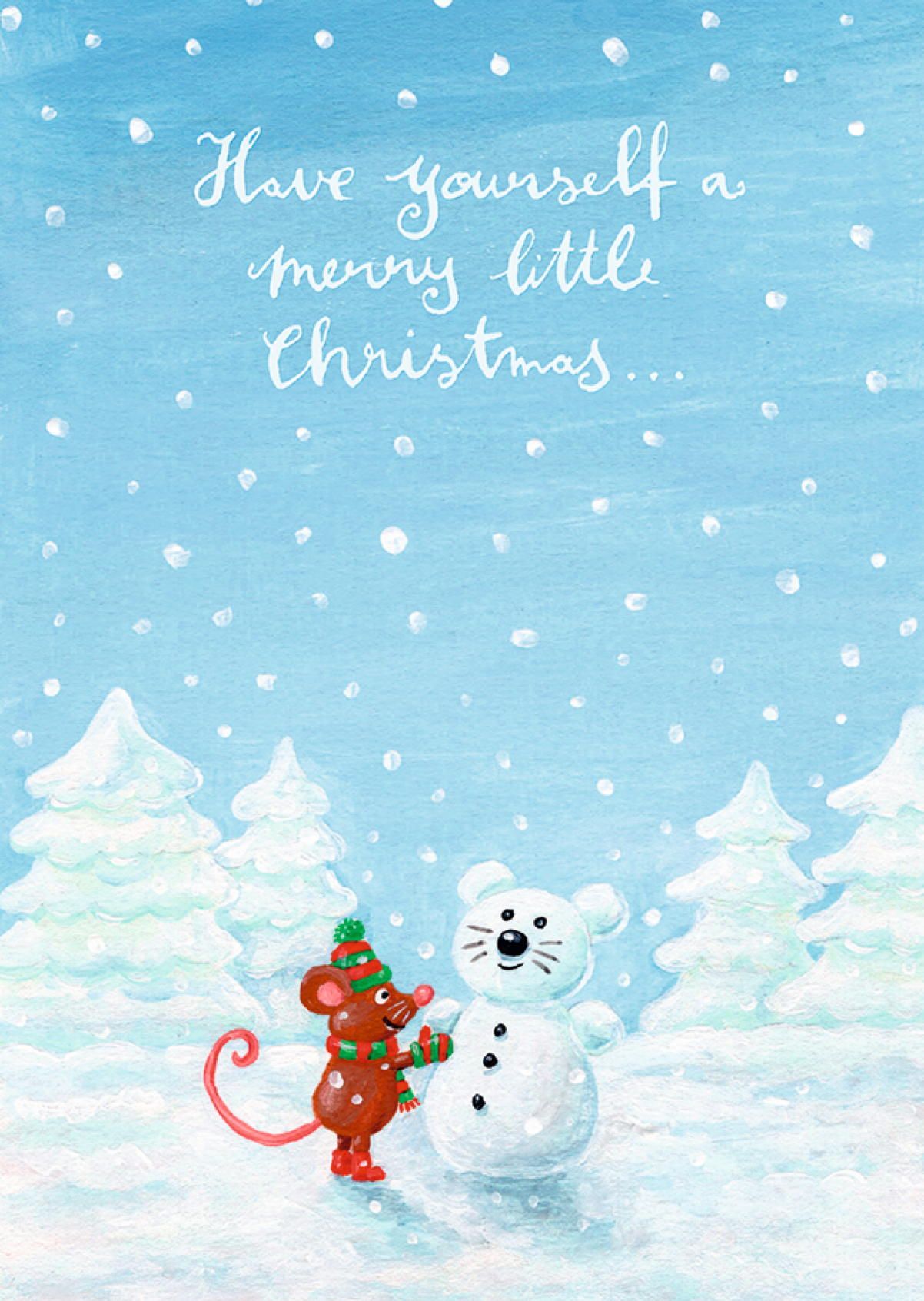 Postkarte A6 von inkognito Merry little Christmas Nastja Holtfreter