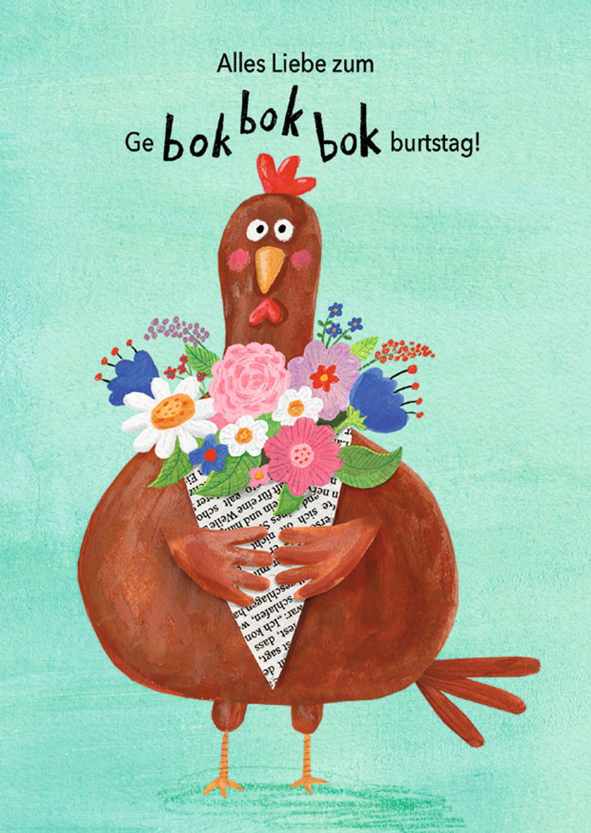 Postkarte A6 von inkognito Bok, bok, bok Nastja Holtfreter