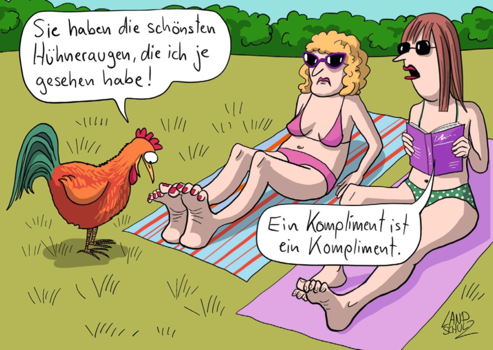Postkarte A6 von inkognito Dorthe Landschulz Die schönsten Hühneraugen