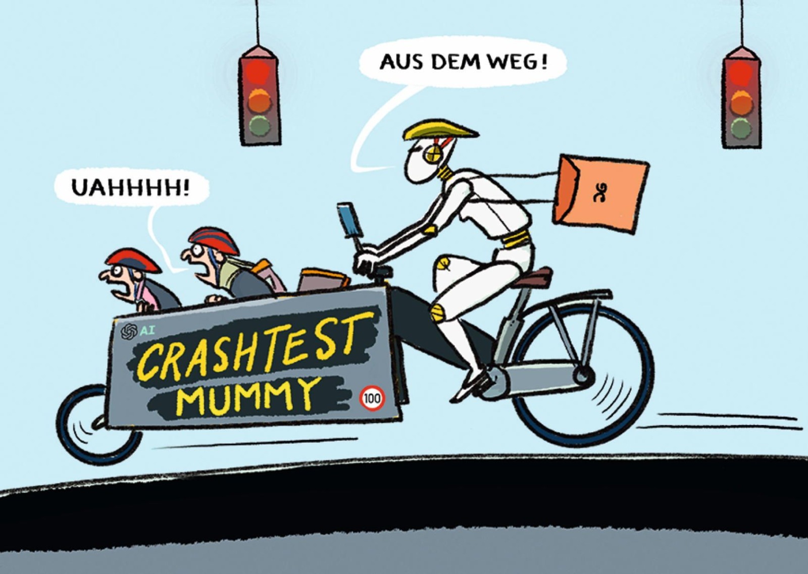 Postkarte A6 von inkognito Crashtest-Mummy Markus Grolik