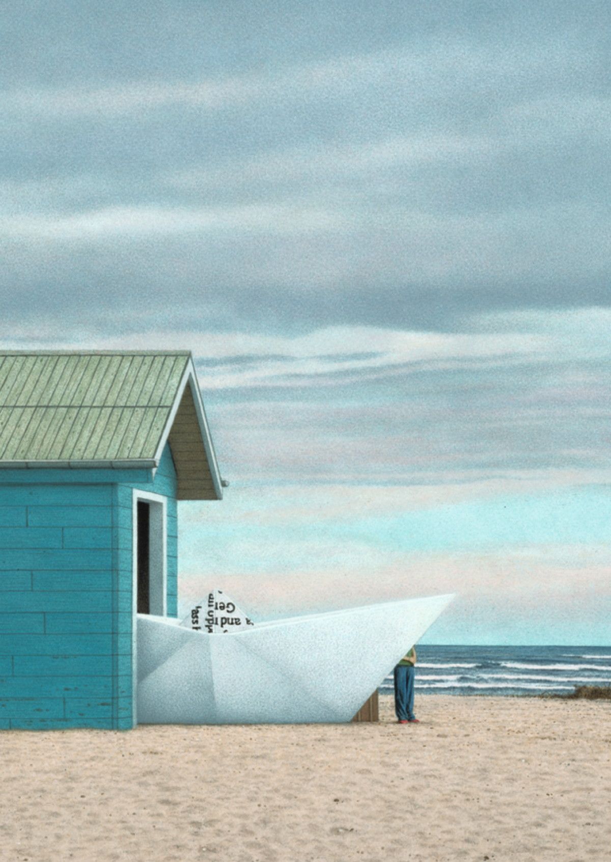 Postkarte A6 von inkognito Tag am Meer Quint Buchholz