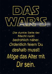 Postkarte A6 von modern times Das Wars Die dunkle Seite der Macht...