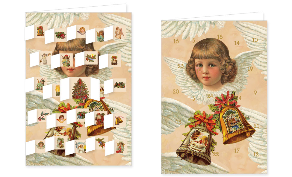 Adventskalenderkarte mit Umschlag und 24 Türchen von Rannenberg &amp; Friends Weihnachten Himmlische Gl