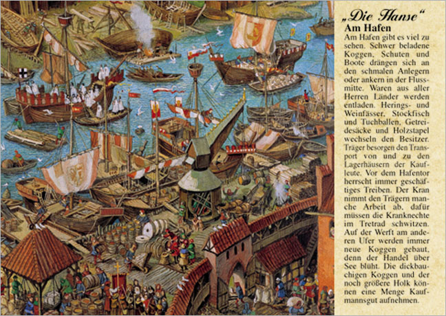 Postkarte Die Hanse Am Hafen