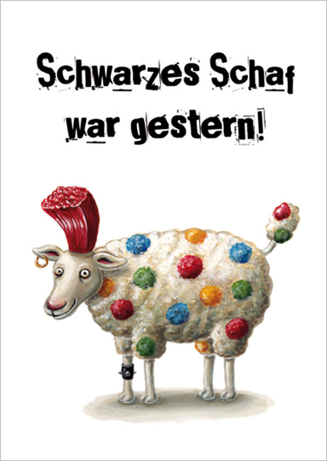 Postkarte Schwarzes Schaf