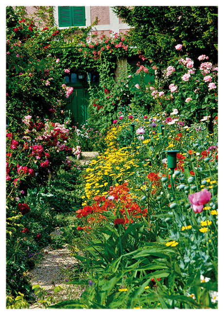 Postkarte Blumenrabatte ini Monets Garten