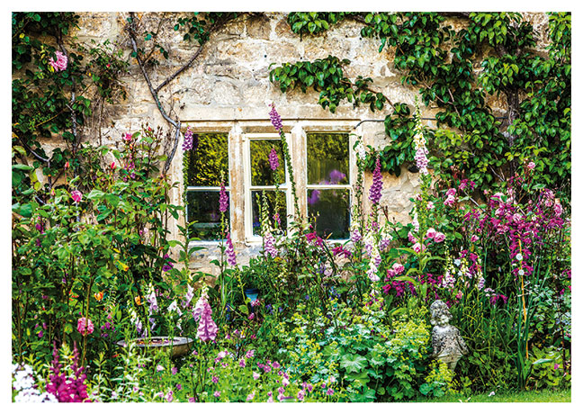 Postkarte Ein englischer Bauerngarten