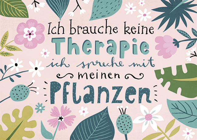 Postkarte Pflanzen Therapie