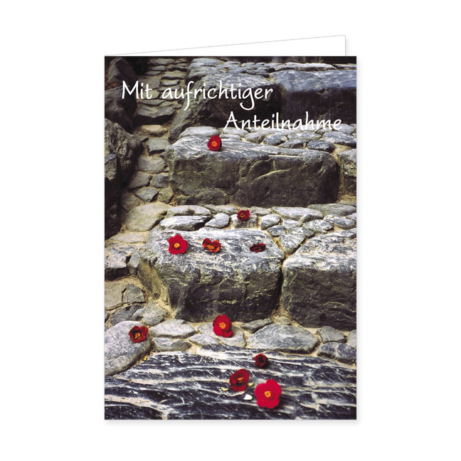 Doppelkarte Steintreppe mit Blüten- Rannenberg & Friends