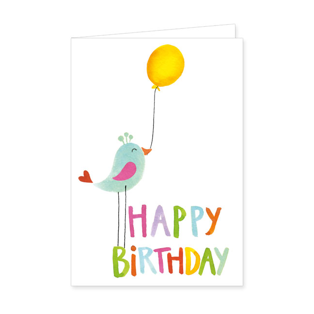 Doppelkarten Happy Birthday mit Vogel- Rannenberg & Friends