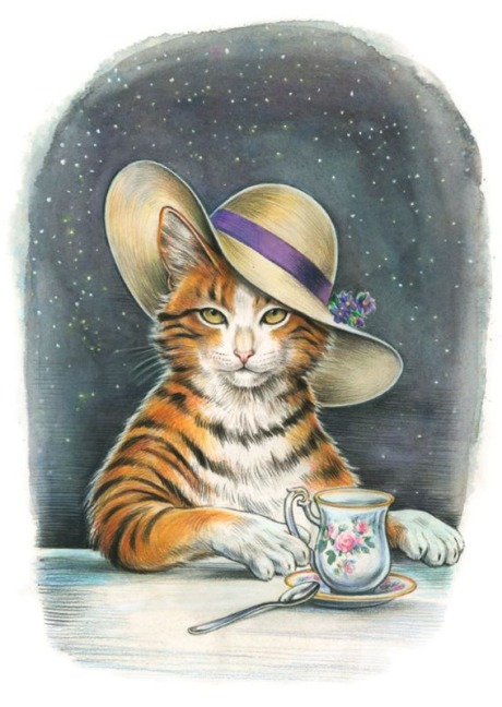 Postkarte A6 von inkognito Katze mit Hut Reinhard Michl - Postkarte A6 105 x 148 cm