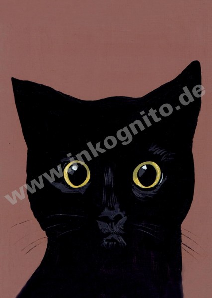 Postkarte A6 von inkognito Black Cat Javier Mayoral - Postkarte A6 105 x 148 cm