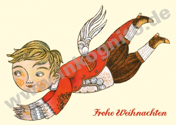 Postkarte A6 von inkognito Weihnachtsengel Selma Martin Soganci - Postkarte A6 10,5 x 14,8 cm