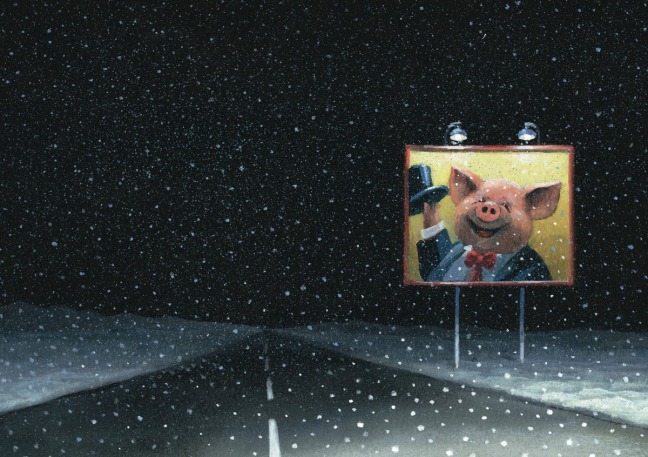 Billboard im Schnee Postkarte A6 von inkognito Gerhard Glück - Postkarte A6 10,5 x 14,8 cm