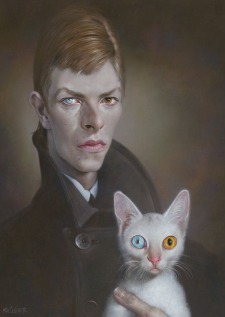 Postkarte A6 von inkognito Junger Mann mit Katze Sebastian Krüger - Postkarte A6 105 x 148 cm